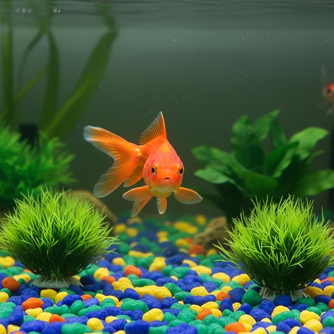 2PCS Large Guppy Grass for Tank Decorations, 6 Inch Artificial Aquarium Plants Decorations for Fish Tank, Green Fish Tanks Plants Ornament