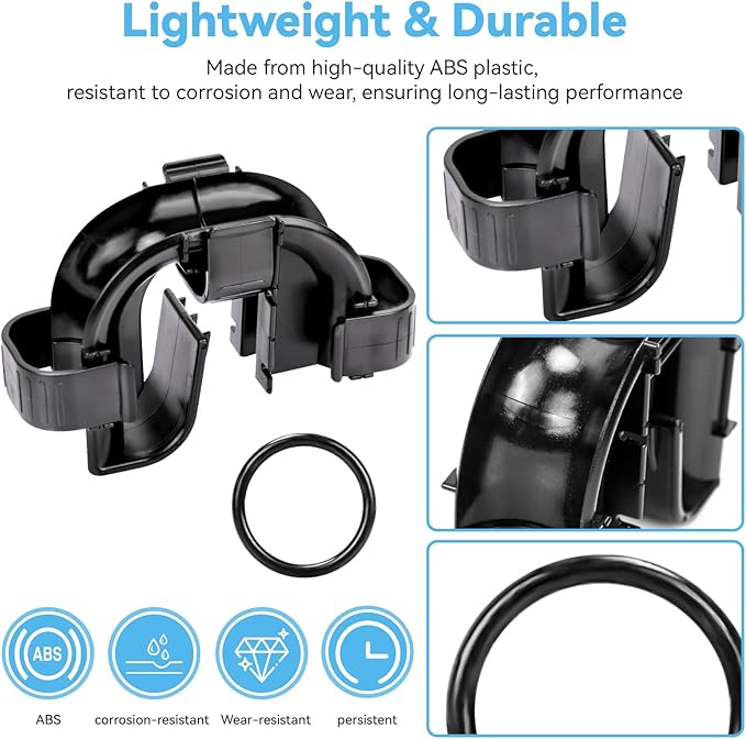 2 Pack Rim Connector Replacement for Fluval Fx4/Fx5/Fx6 Parts, High Performance Canister Filter Accessories, Hose Fitting Rim Connector and Clips Bracket Adapter Parts for Aquarium Fish Tank Filters