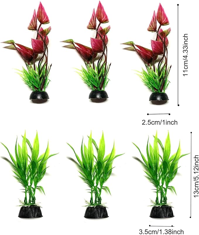 25 Pack Aquarium Plants, Fish Tank Decoration Colorful Artificial Fish Tank Decorations for Household and Office Aquarium Simulation, Small to Large and Tall