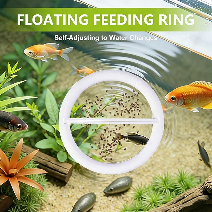 Floating Seaweed Feeder, Aquarium Algae Holder with Feeding Ring, Floating Nori Feeder for Fish Tank, Seaweed Clip for Saltwater Freshwater Fish (White)