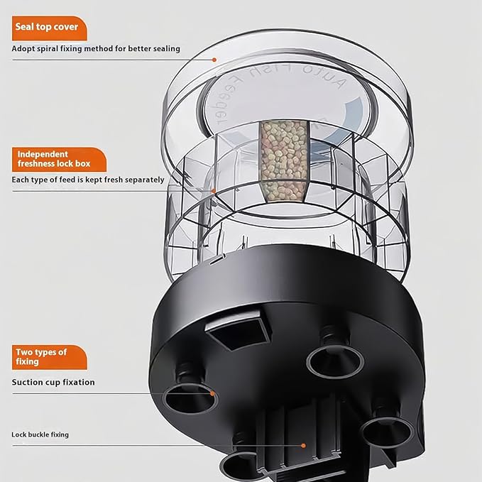 Automatic Fish Feeder for Aquarium Dispenser Fishtank Timing Feed Large Capacity