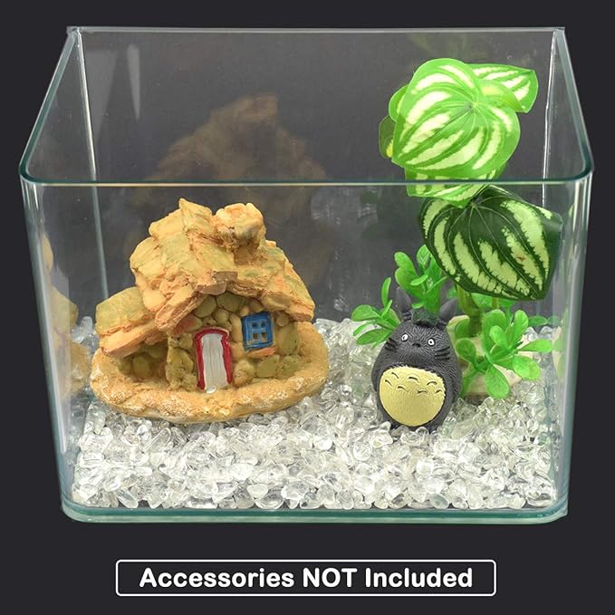 WAYBER 2 Lbs/920g Natural White Clear Quartz Crystal Stones Irregular Aquarium Pebble Decorative Rocks Gravels Sands for Turtle Tank//Terrarium/Flowerpot/Vase Decoration (Fill 2 Cups)