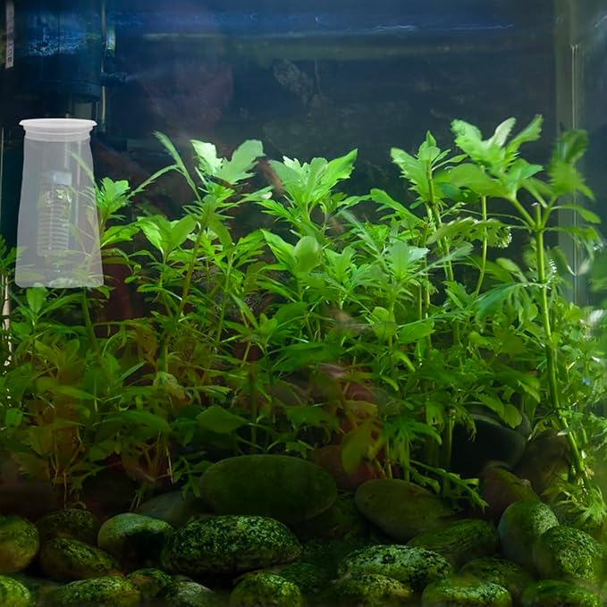 4 Pack 4 Inch Aquarium Filter Bags, Nylon Mesh Filter Socks, 200 Micron Felt Filtration, 4 Inch Ring by 10 Inch Long