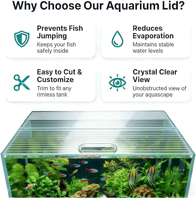 Aquarium Canop Polycarbonate 23.07 x 11.69 x 0.24 for 15/20/29 Gallon Without Center Brace Aquariums Cover Aquarium Lid，Clear