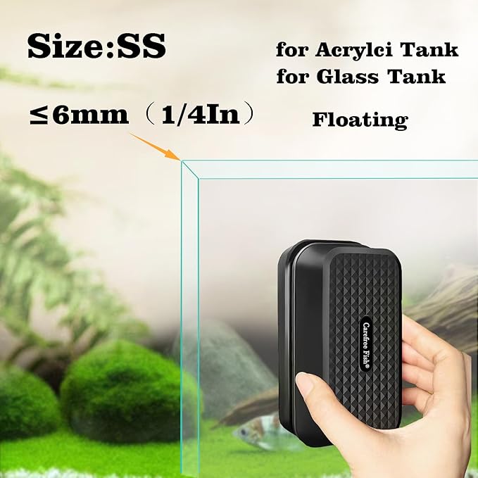 Carefree Fish Aquarium Small Magnetic Cleaner for Acrylic or Glass Fish Tank Magnet Brush Floating