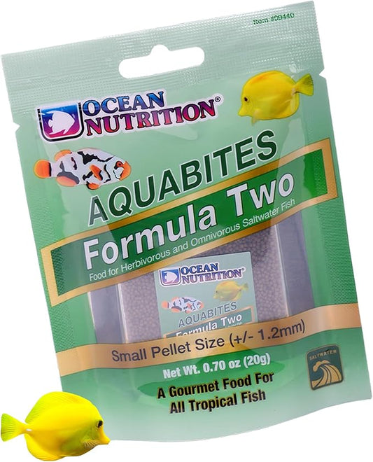 Ocean Nutrition Aquabites Formula One - Fish Food for Saltwater Carnivore and Omnivore, Tropical Fish | Easy Feeding Container | 0.7oz (20g) Small Pellet Fish Food