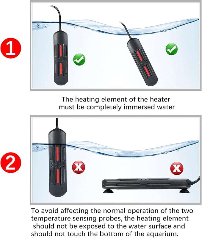 800W, 1200W Aquarium Heater, External Digital Temperature Controller, Double-Tube Heating, Fast and Energy-Saving. Suitable for Freshwater and Saltwater Aquariums. (1200W)