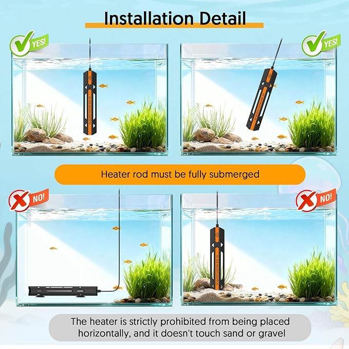 QZQ Aquarium Heater, 300W Fish Tank Heater with Temperature Controller, Leaving Water Automatically Stop Heating, Overheating Protection, Turtle Tank Heater for Freshwater & Saltwater