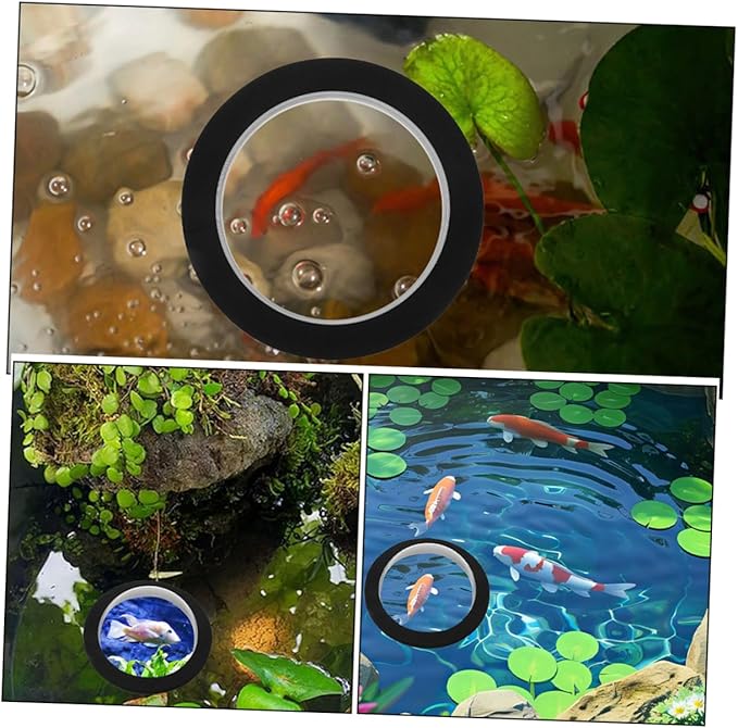 LIOOBO 2Pcs Clear Acrylic Floating Fish Dome for Garden Outdoor Fish Sanctuary Cover Easy Installation for Observation and Relaxation