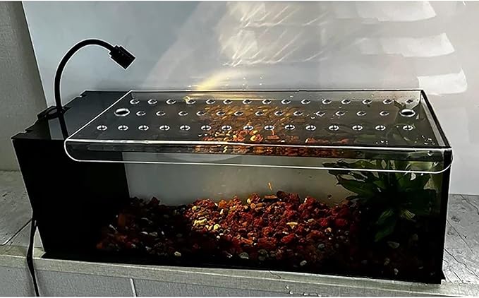 Acrylic Aquarium Lid Anti-Jump Cover, Custom Cuttable Fish Tank Top Cover Hood, Fresh Air Screen Cover with Hole, for Aquarium Home
