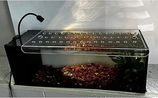 Acrylic Aquarium Lid Anti-Jump Cover, Custom Cuttable Fish Tank Top Cover Hood, Fresh Air Screen Cover with Hole, for Aquarium Home