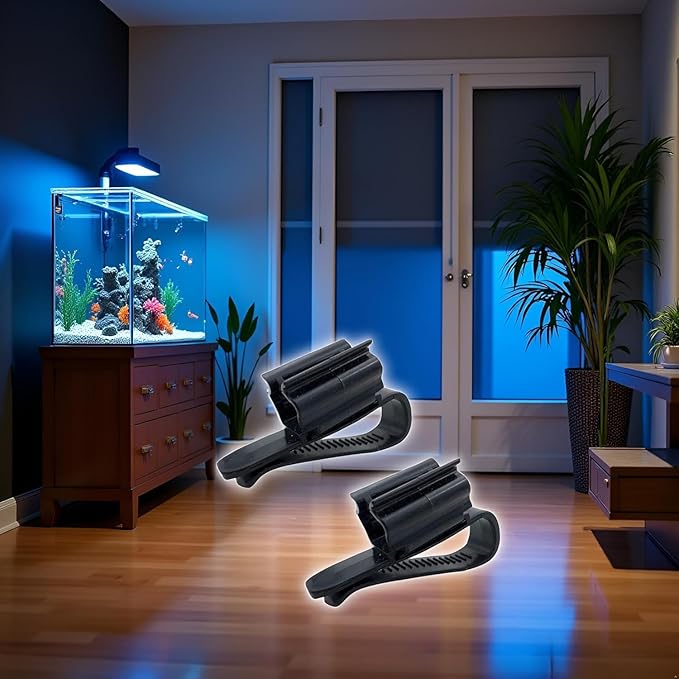 4Pcs Fish for Tank Mounting Clip Water Pipe Hose Holder Multifunction Adjustable Clamp for 0.31""-0.62"" Dia Tub Aquarium Tube Holder, Aquarium Air Pump Accessories Aquarium Pumps and Filters (Black)