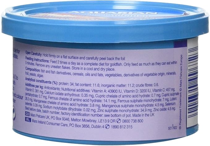 AQUARIAN Complete Nutrition Goldfish Food Flakes, 25g