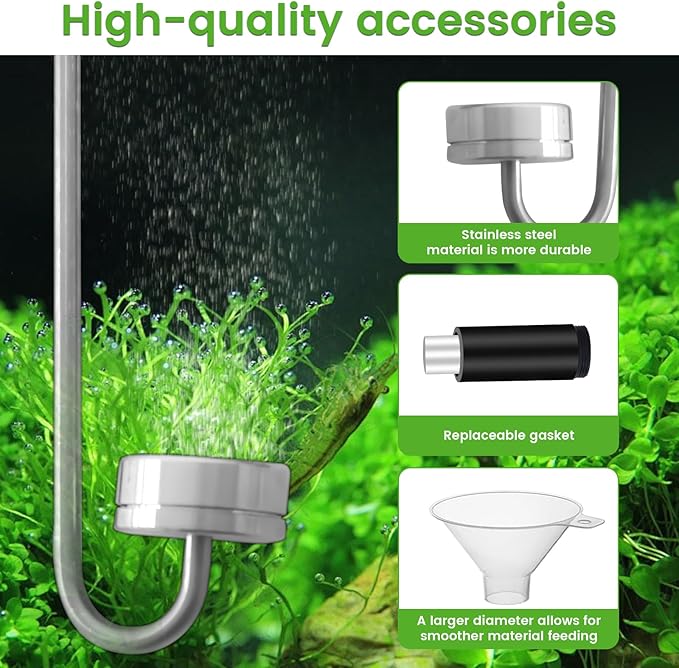 2L Co2 for Aquarium Kit with Double Switch Solenoid Valve, Aquarium Co2 Kit with Adjustable Bubble Counter, Co2 Aquarium Kit