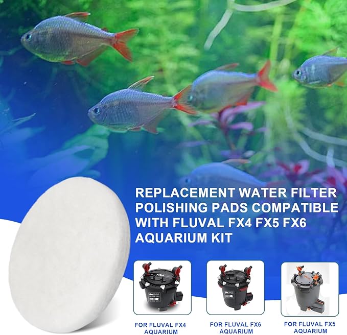 Polishing Filter Pads for Aquarium, Water Polishing Pad Compatible with Fluval Fx4 Fx5 Fx6 Filter Media, Aquarium Maintenance Reliable Effective Quick Clear Pads, Polishing Pad for Aquarium 20 Pack