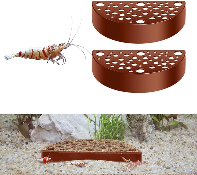 Hoolerry 2 Pcs Shrimp Hides for Aquarium Shrimp Hides Hideout Aquarium Cave Fish Tunnel for Fish Tank Accessories Decor(Brown)