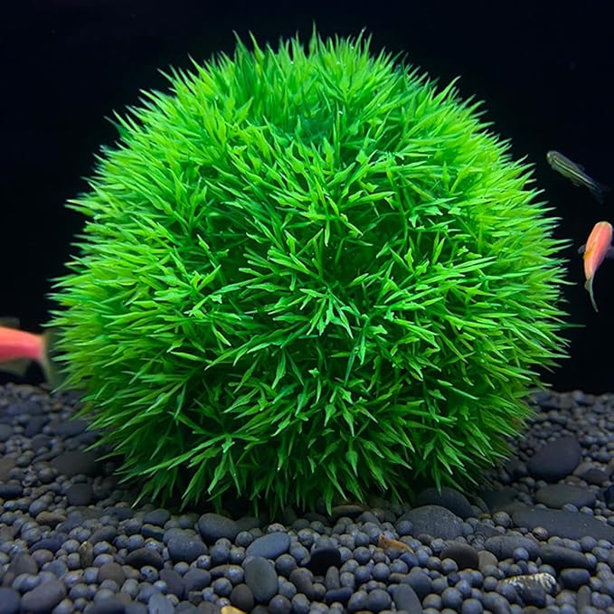 2Pcs Fish Tank Decorations 4.52In Aquarium Fake Plants Lifelike Simulated Water Grass Balls Underwater Crafts for Home Office Aquarium