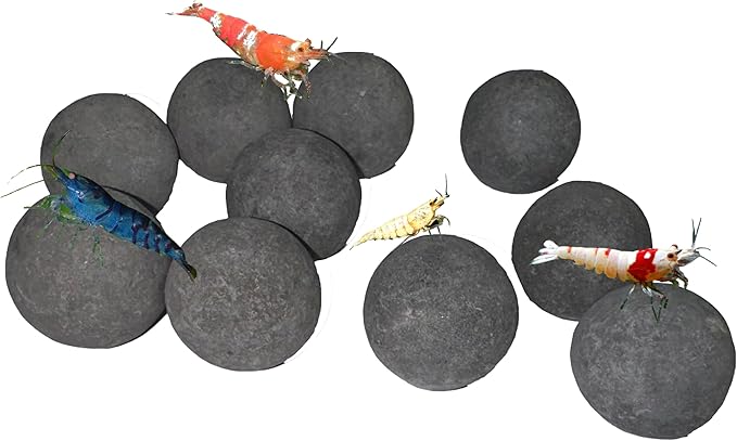 Awesome Industries Betta & Shrimp Tourmaline Mineral Balls Aquarium Water Conditioner Over 30 Elements Improves Water Quality, pH Balance, Health, Color & Breeding (10 Pack Large)