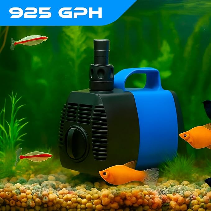 925 GPH Amphibious Submersible and Inline Water Pump - For Aquarium, Pond, Hydroponics, Fountain with Ceramic Shaft, 10.17 ft Lift, 75W - 5 Pack