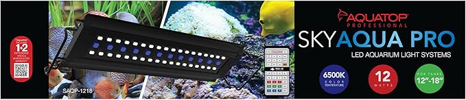 Aquatop LED Aquarium Blue Light - SkyAqua Blue, Actinic Spectrum, Fits 12-18-Inch Tanks, Aquarium Lights for Fish Tank, UL & CSA, LED Blue Light for Natural Moonlight Illumination