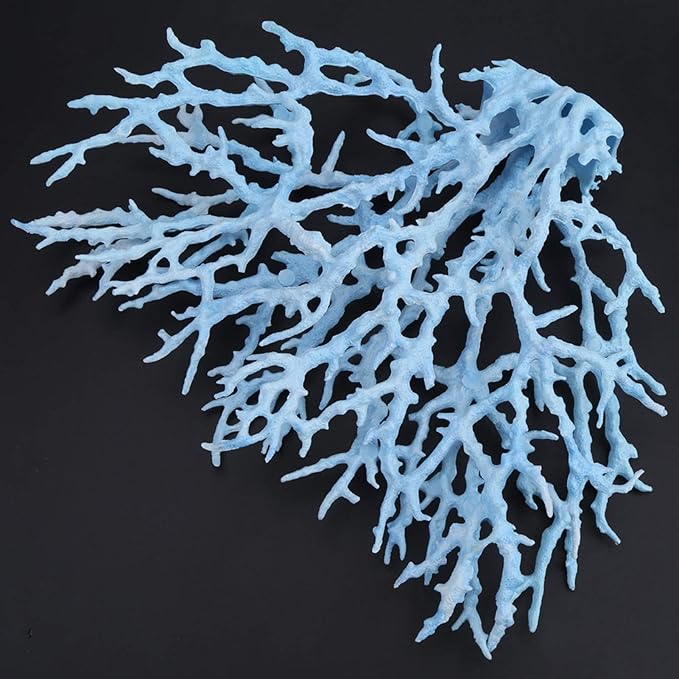 Aquarium Coral Plastic Vivid Artificial Coral Plant Ornament for Aquarium Underwater Fish Tank Pink (Large Size (37.4 X 18.9 X 6.7in))