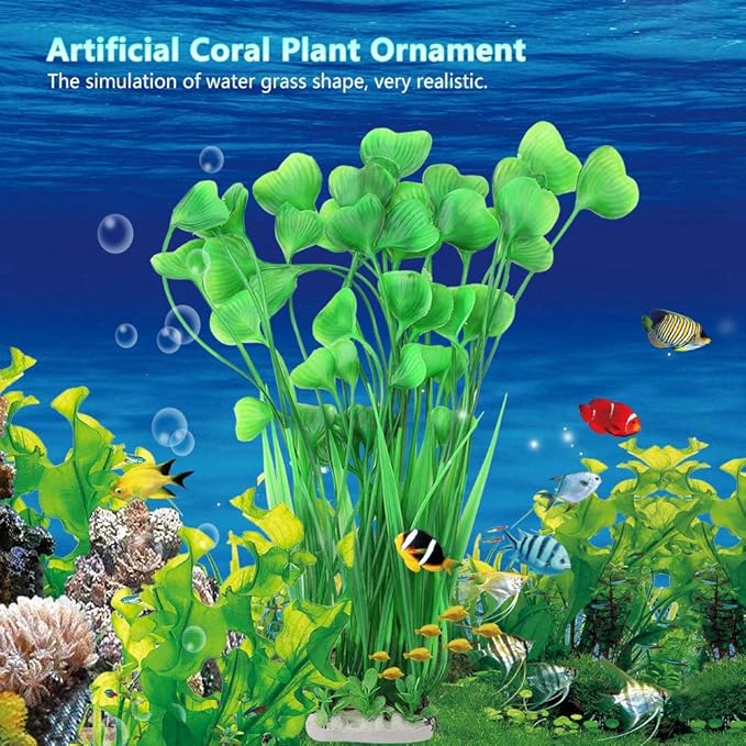 Artificial Water Plant,Aquarium Plastic Plant,Ornament for Aquarium Underwater/Fish Garden Lands(Green)