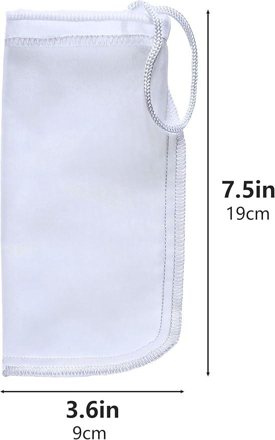 3 Pack 180 Micron Aquarium Filter Bags,Reusable Extra Fine Mesh Media Filter Bags with Drawstring,Applicable to Aquarium Filter impurities,Very Fine Resins Filter (7.5x3.6in)