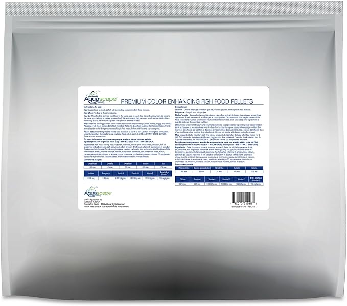 Aquascape Premium Color Enhancing Fish Food Pellets for Pond, Koi, Goldfish and More, 11 Pound (5 Kg), 81048
