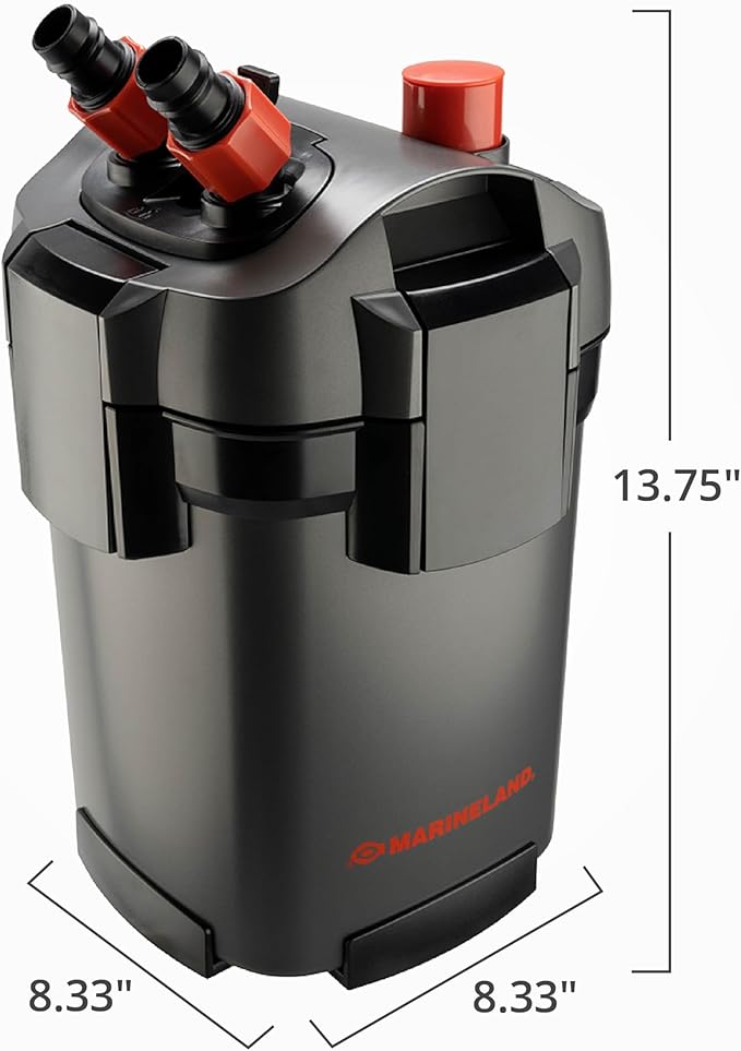 Marineland Magniflow 180 Canister Filter For Freshwater, Saltwater Aquariums Provides 3-Stage Mechanical, Chemical And Biological Filtration For a Clean Tank, With Rite-Size S Filter Media, 1 Count