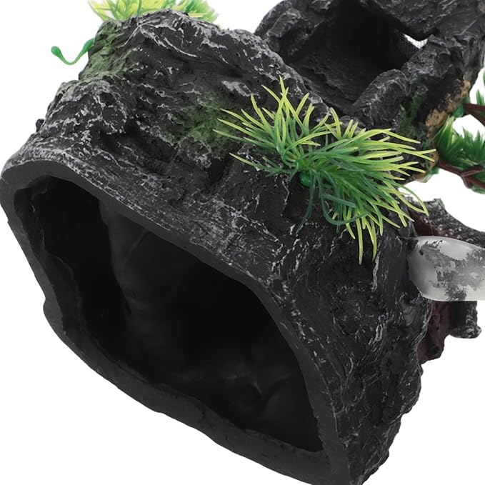 Milisten Small Resin Aquarium Rock Mountain Waterfall Ornament with Flowing Sand Effect, Fish Tank Decoration for Oxygenation and Hiding, Eco-Friendly Landscape Ornament for Freshwater
