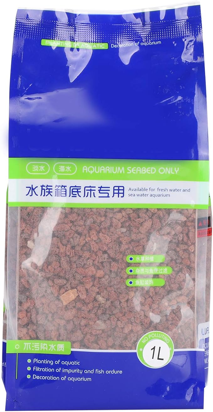 Aquarium Landscaping Gravel Volcanic Sand, Natural Porous Stone Pebbles 1L - Colorfast, Safe Water Purification, Ideal for Fish Tanks Decoration