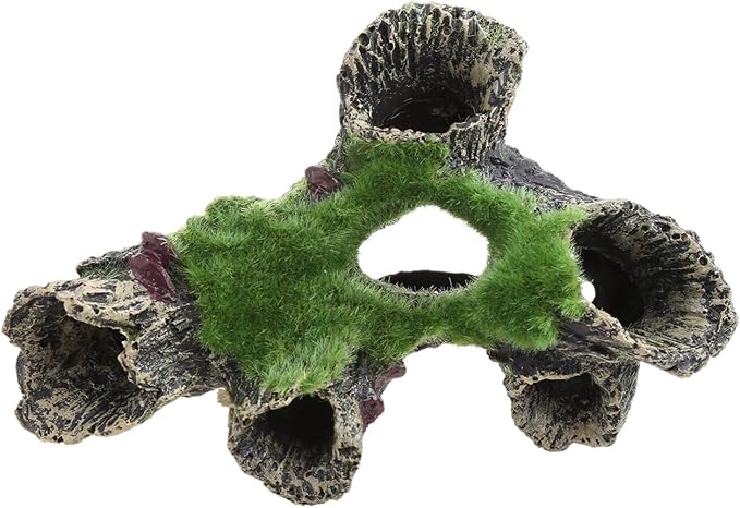 for Tank Ornament Aquarium Decoration Resin Tree House Green Moss Betta Accessories Fish 6.4x4.3 Inches Heater Light Thermometers Gravel Sand Decorations Filter Filter Light