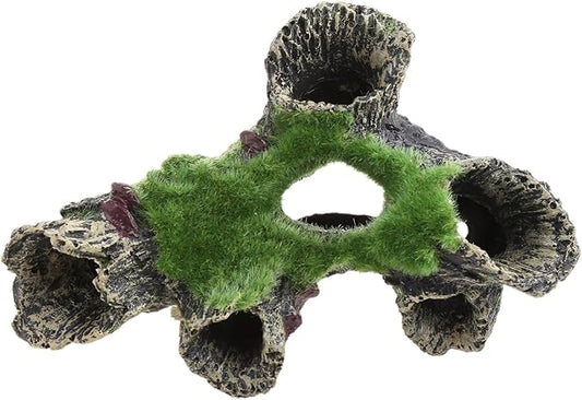 for Tank Ornament Aquarium Decoration Resin Tree House Green Moss Betta Accessories Fish 6.4x4.3 Inches Heater Light Thermometers Gravel Sand Decorations Filter Filter Light