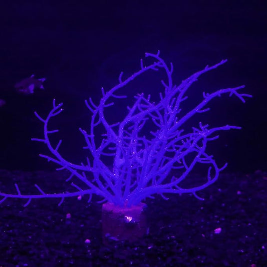 Soft Silica Gel Moves Naturally with Water Flow, Aquarium Decorations Glow in The Dark, Glowing Coral Ornaments for Fish Tank Decorations (Blue, Tree)