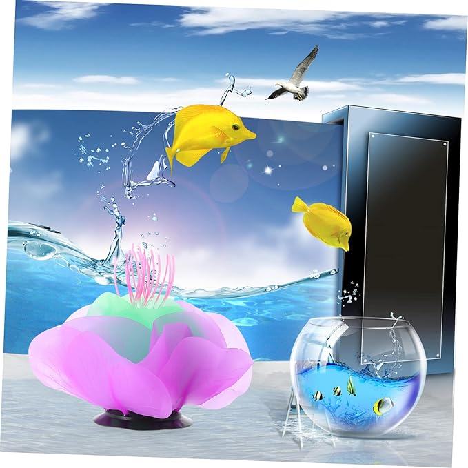 MERRYHAPY Artificial Aquatic Plant Coral Adornment for Fish Tanks Dark Silicone Decoration Lightweight Fish Tank Accessories Ocean-Inspired Aquarium Decor Safe for