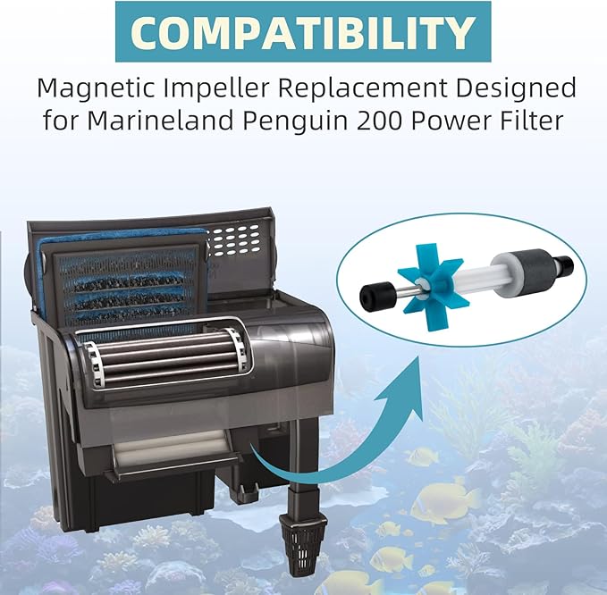 PRIM200B 200b Impeller Assembly for Marineland Penguin Filter 200B - 200 Aquarium Impeller Part Used for Fish Tank Filter Pumps