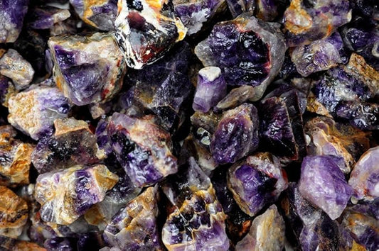 Fantasia Materials: 1 lb Deep Purple Amethyst Rough Stones from India
