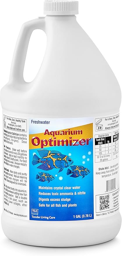 TLC Products, Freshwater Aquarium Optimizer, Aquarium Water Clarifier, Reduces Ammonia, 1 Gallon