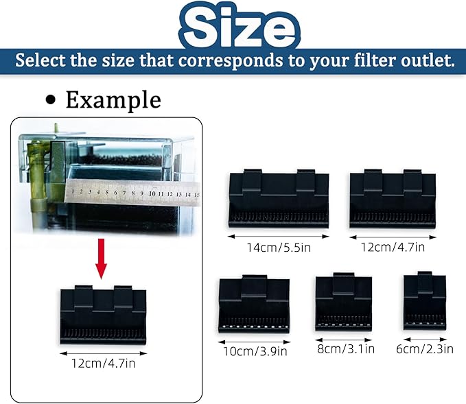 HOZOE Aquarium Filter Baffle, Fish Tank Accessory, Helps Maintain a Calm Water Surface and Slow Down Water Flow, Fish Tank Filter Flow Controller, Suitable for Most Hang-On-Back Filters. (10 CM)