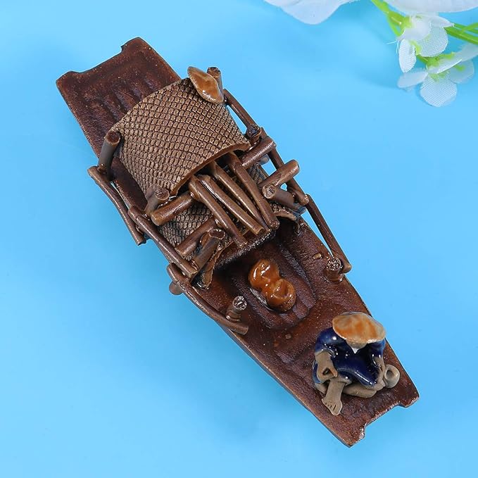 Aquarium Decorations Oriental Fish Tank Decor-Ceramics Boat Aquarium Ornament Oriental Fish Tank Decor