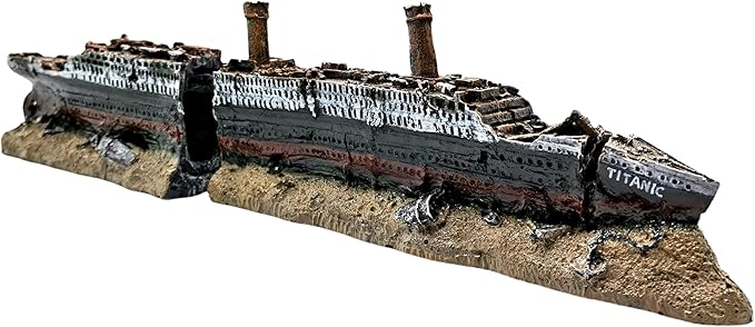 M2cbridge Antique Roman Column Ruins European Castle Aquarium Decorations Fish Tank Hideout Rocks(Titanic Shipwreck)