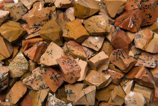 Fantasia Materials: 3 lbs Dendrite Tan Jasper Rough Stones from India