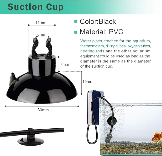 26.6 Feet Black Aquarium Soft Airline Tubing Hose Standard with 4 Air Stones,4 air Value Controller,4 Check Valves, 6 Suction Cups and 16 in Total for I,L,T,Y Shape Connectors