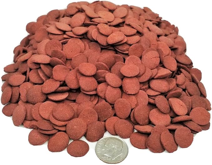 Ultra Color Enhancing 12mm - 1/2" Sinking Wafers of Krill, Astaxanthin, Rose Algae. for Bottom Fish, Plecos, Shrimp, Snails, All Herbivorous & Omnivorous Tropical Fish ...1/4-lb