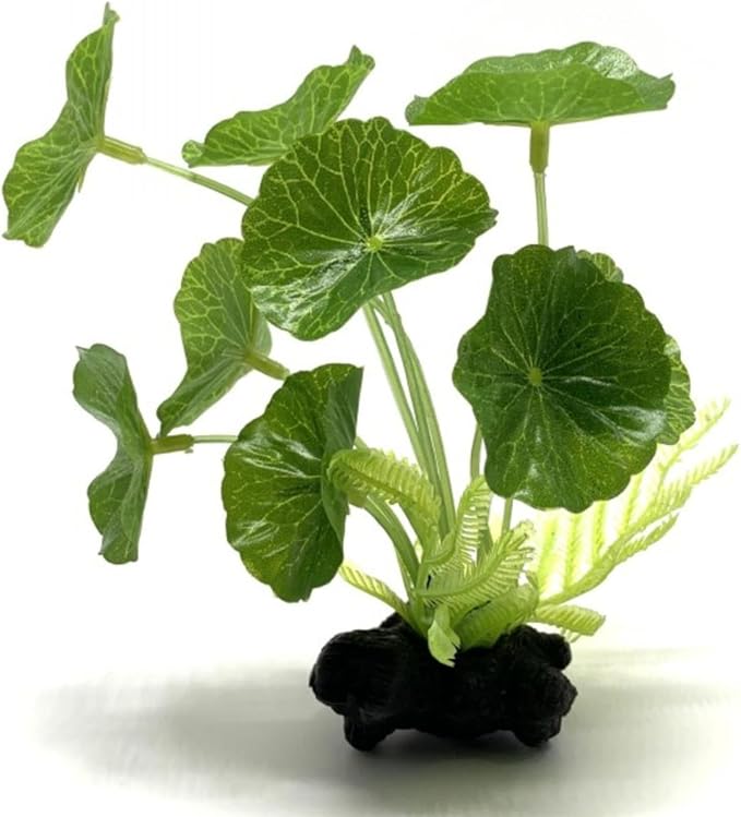 2 Piece Faux Fish Tank Betta Artificial Lotus Leaf Plants Large Soft Fake Plastic Aquarium Plants Silk Realistic Decorations