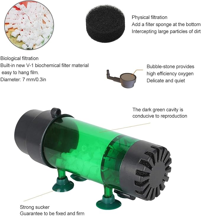 Zerodis Fluidized Bed Filter, Fish Bubble Media Filter Fish Cleaner Filter Aquarium Filter(Fluidized Bed LH300)