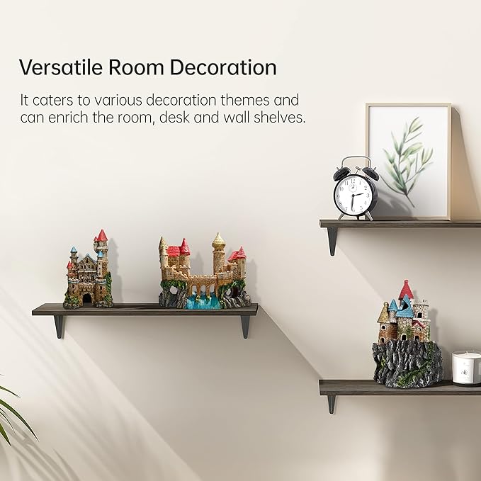 Aquarium Castle Decor – Resin Medieval Fish Tank Decorations with Hiding Holes, Betta Fish Tank Accessories Ornaments, Large Aquarium Decor, Gift for Kids & Fish Lovers