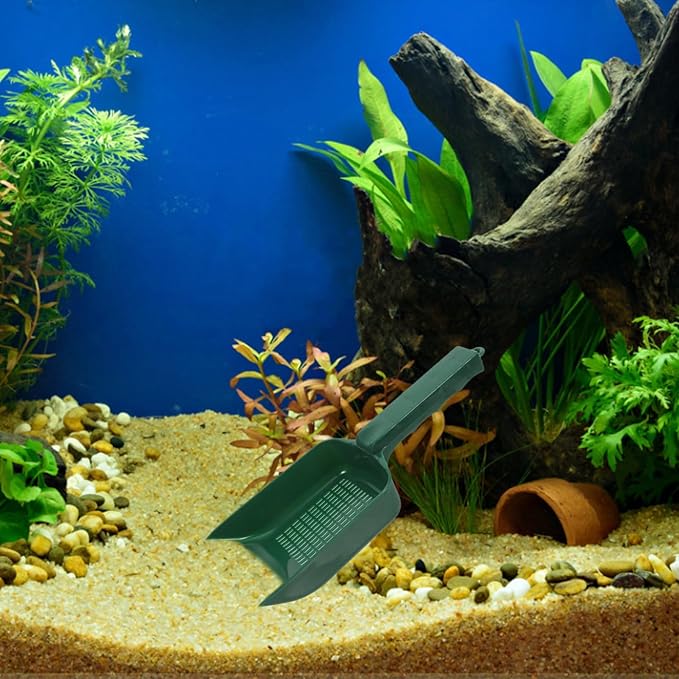 Kisangel Convenient Fish Tank Sand Shovel Tool for Gravel Cleaning Ergonomic Handle Plastic Design for Easy Maintenance of Aquariums and Sand Tanks