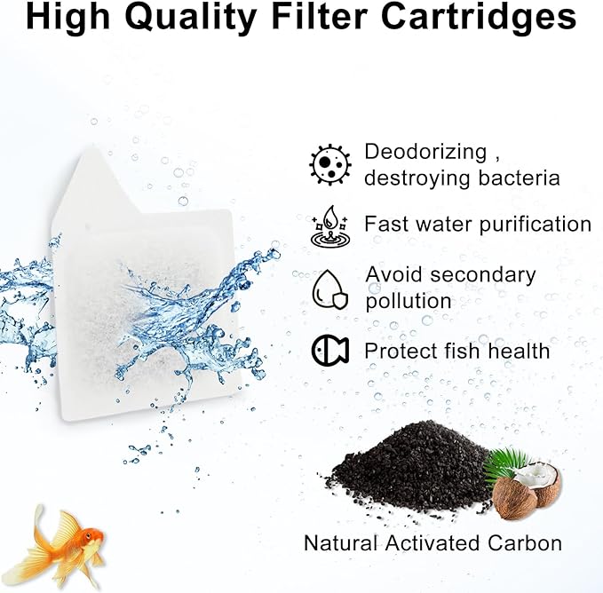 14 Pack XS Replacement Filter Cartridge for Tetra Whisper Extra Small Fish Tanks Filters, Extra Small Filter Cartridges Replacement for Aquarium Filter to 3 Gallons