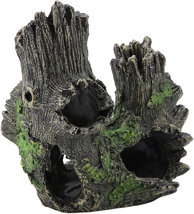 Tyenaza Aquarium Driftwood Decoration, Driftwood Resin Crafts Ornament for Aquarium Decoration Fish Tank Wood with Holes & Aquarium Caves Fish Tank Wood Decor(ST-004B)